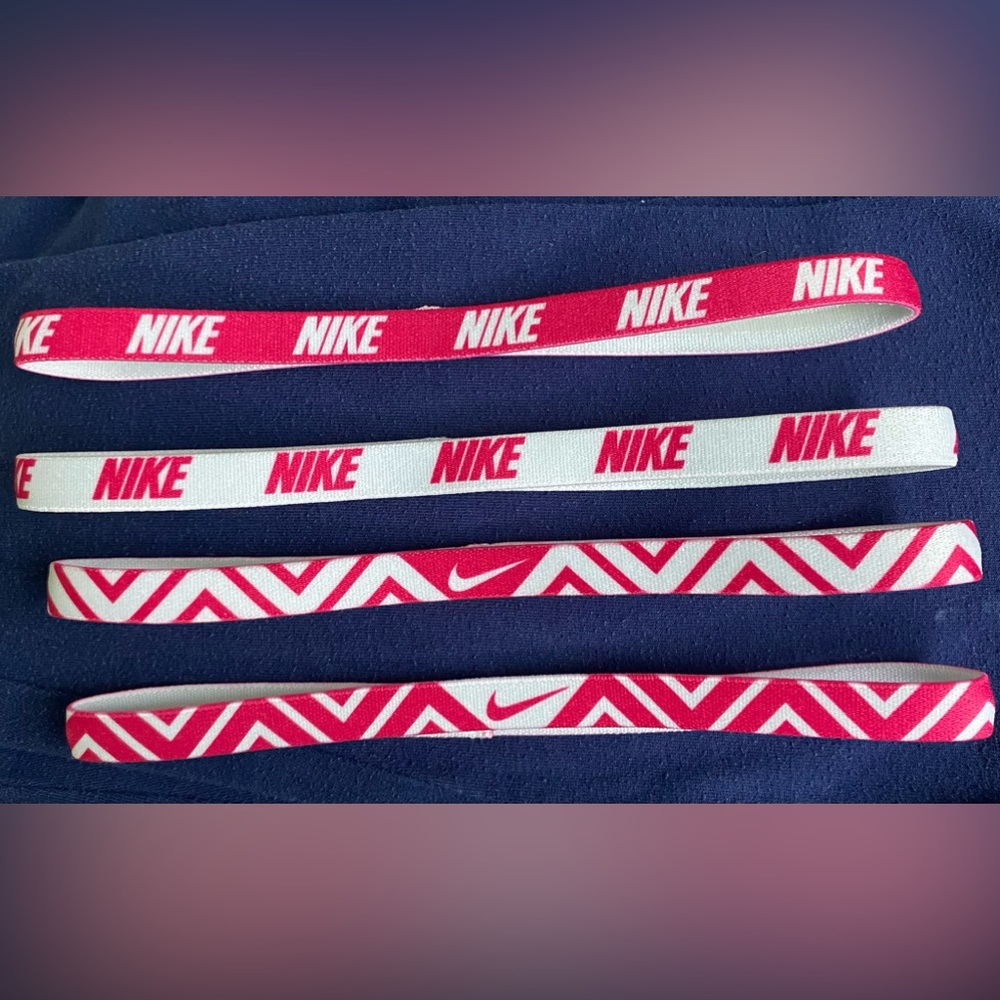 4 Brand New Nike Pink & White Headbands